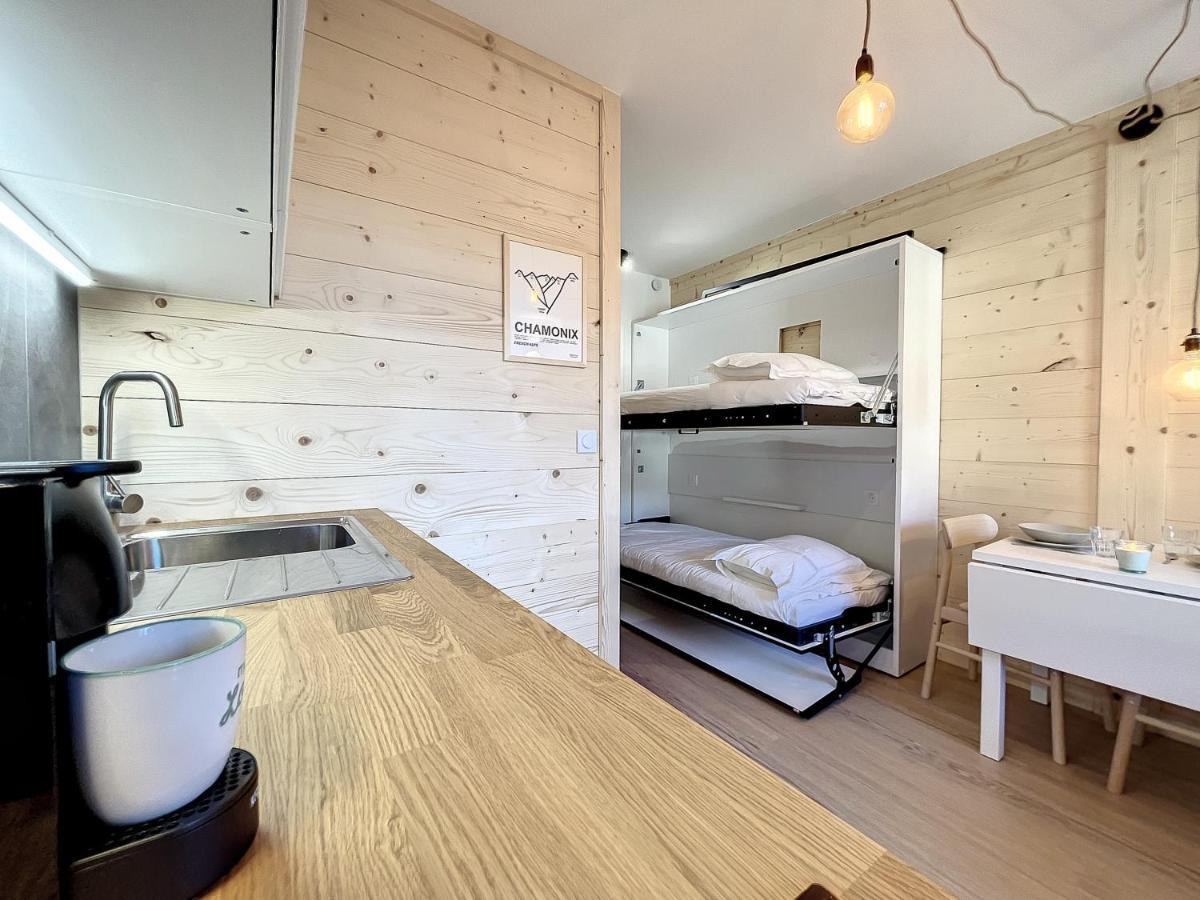 Superbe Studio Refait A Neuf Et Tout Equipe Avec Parking Chamonix Kültér fotó